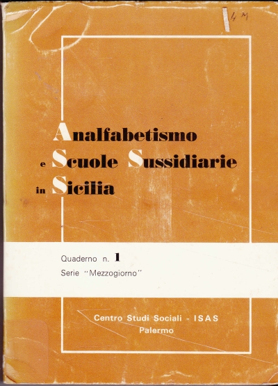 Copertina  Analfabetismo e scuole sussidiarie in Sicilia